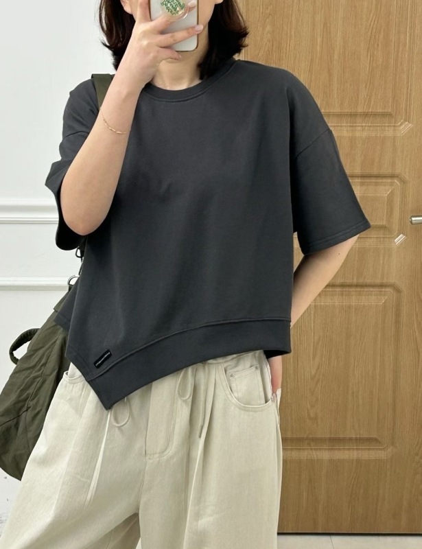 韓 斜邊素上衣 4色