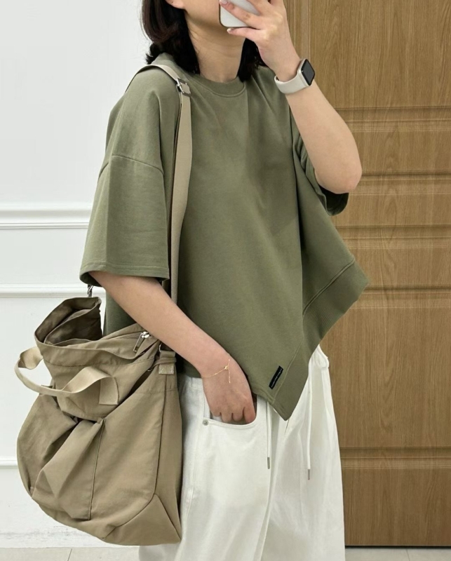 韓 斜邊素上衣 4色