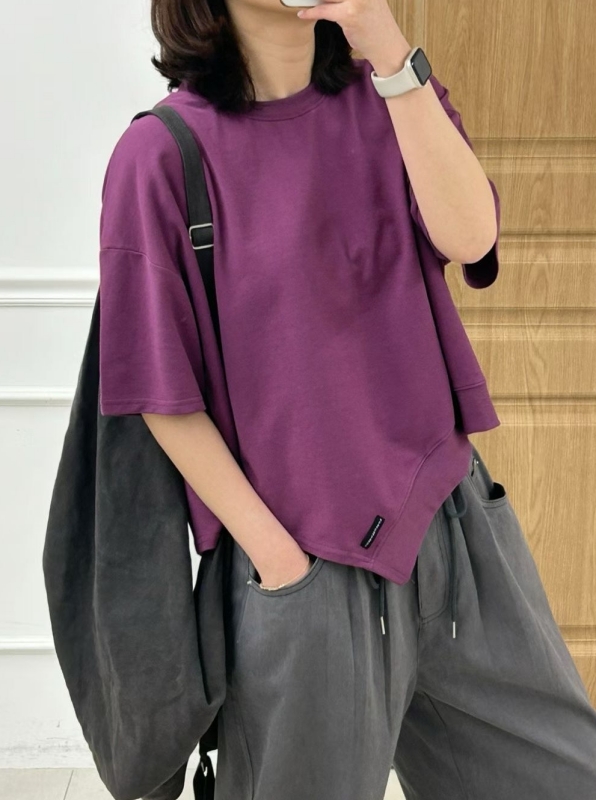 韓 斜邊素上衣 4色