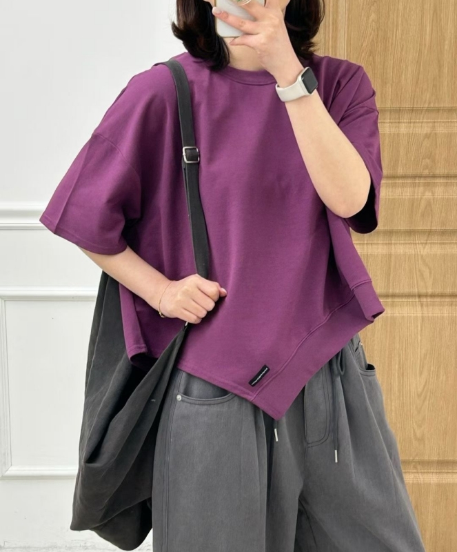 韓 斜邊素上衣 4色