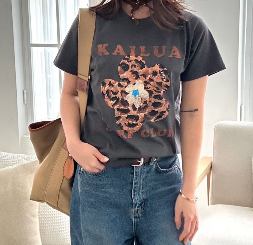 韓 豹紋花上衣 2色 size