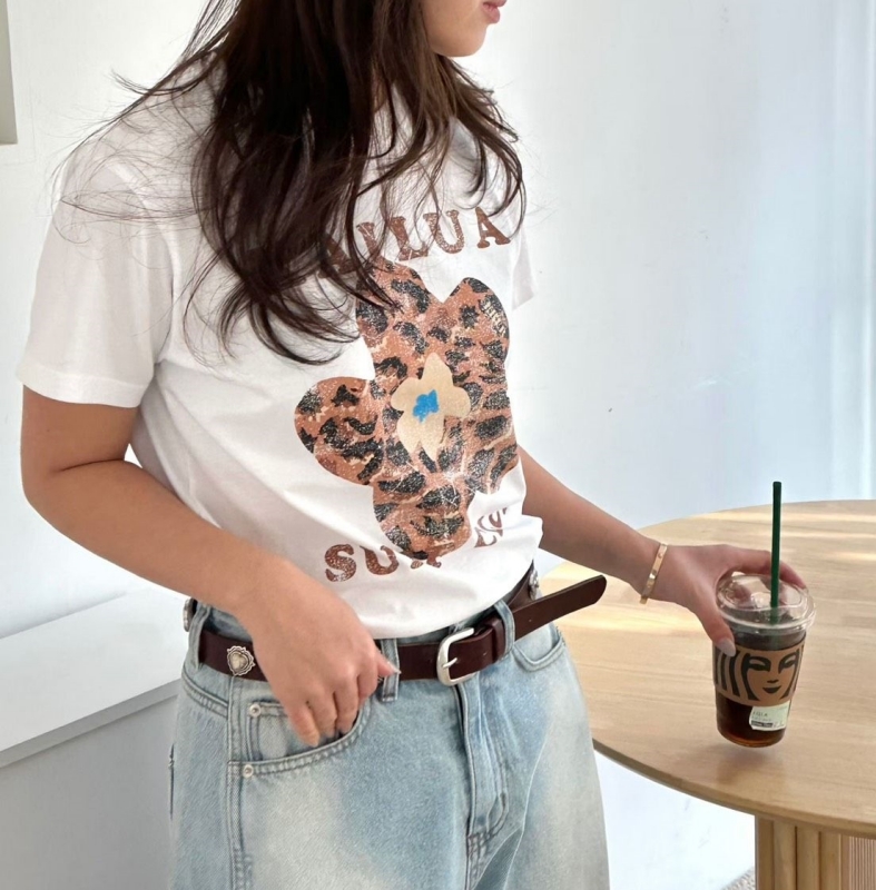 韓 豹紋花上衣 2色 size