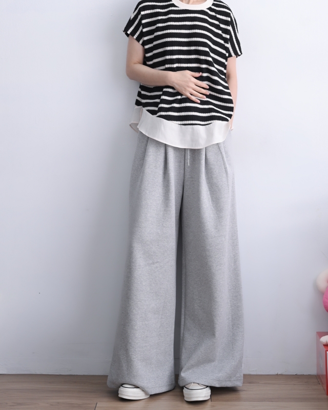 韓 下接布條文上衣 size