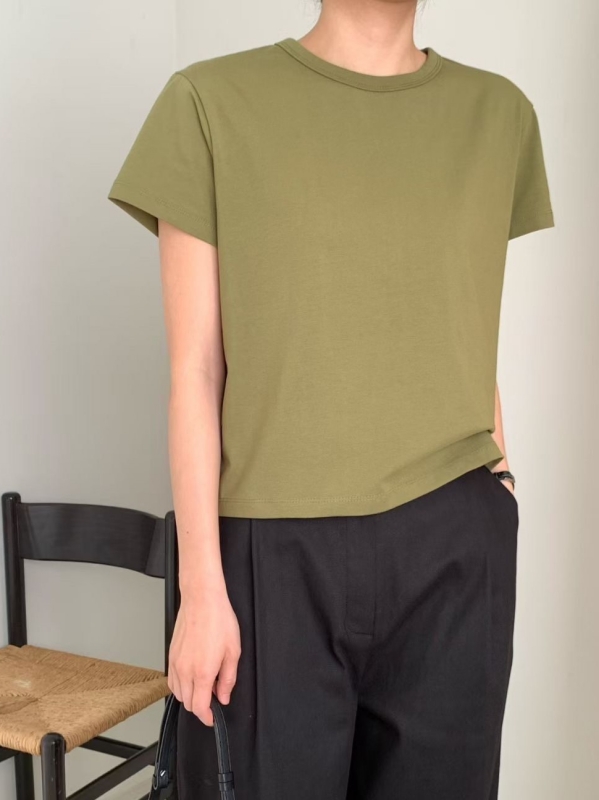 韓 基本款圓領素上衣 6色