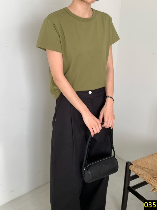 韓 基本款圓領素上衣 6色