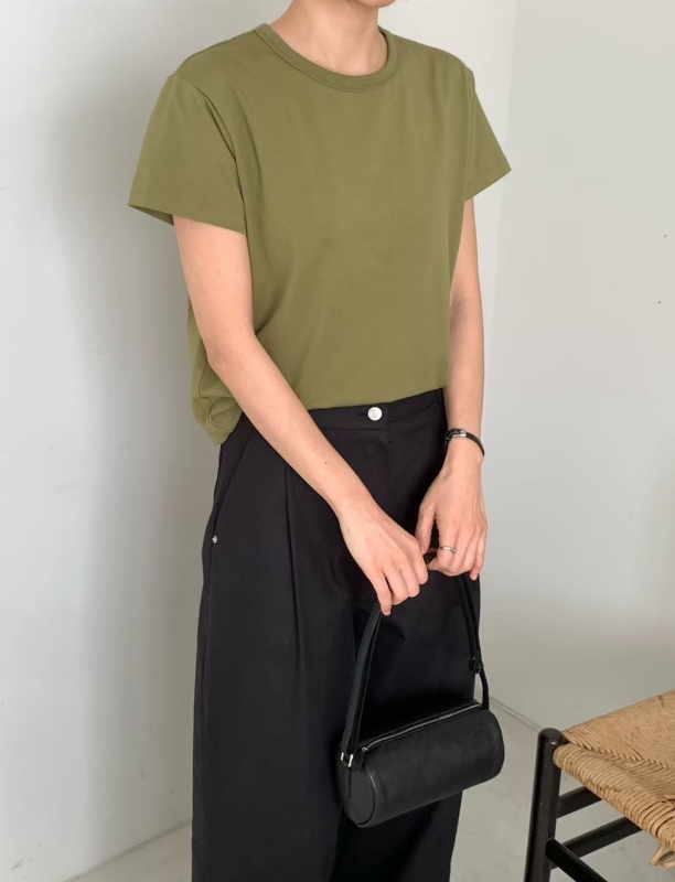 韓 基本款圓領素上衣 6色