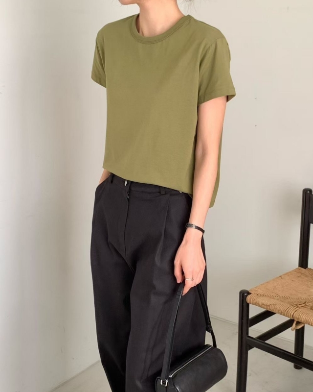 韓 基本款圓領素上衣 6色