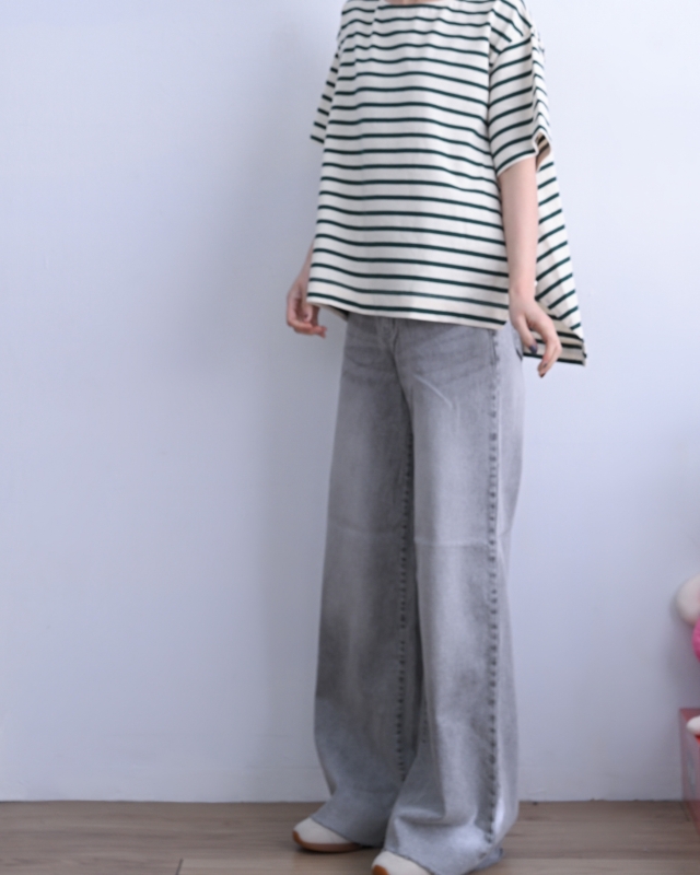 韓 傘狀條文上衣 3色