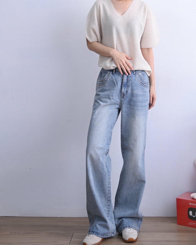 韓 V領針織上衣 4色