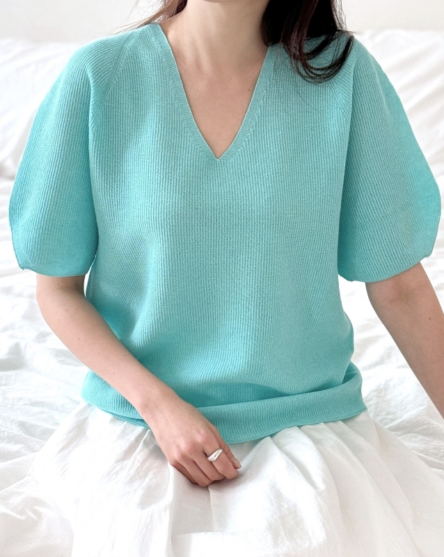 韓 V領針織上衣 4色