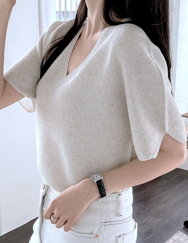 韓 V領針織上衣 4色