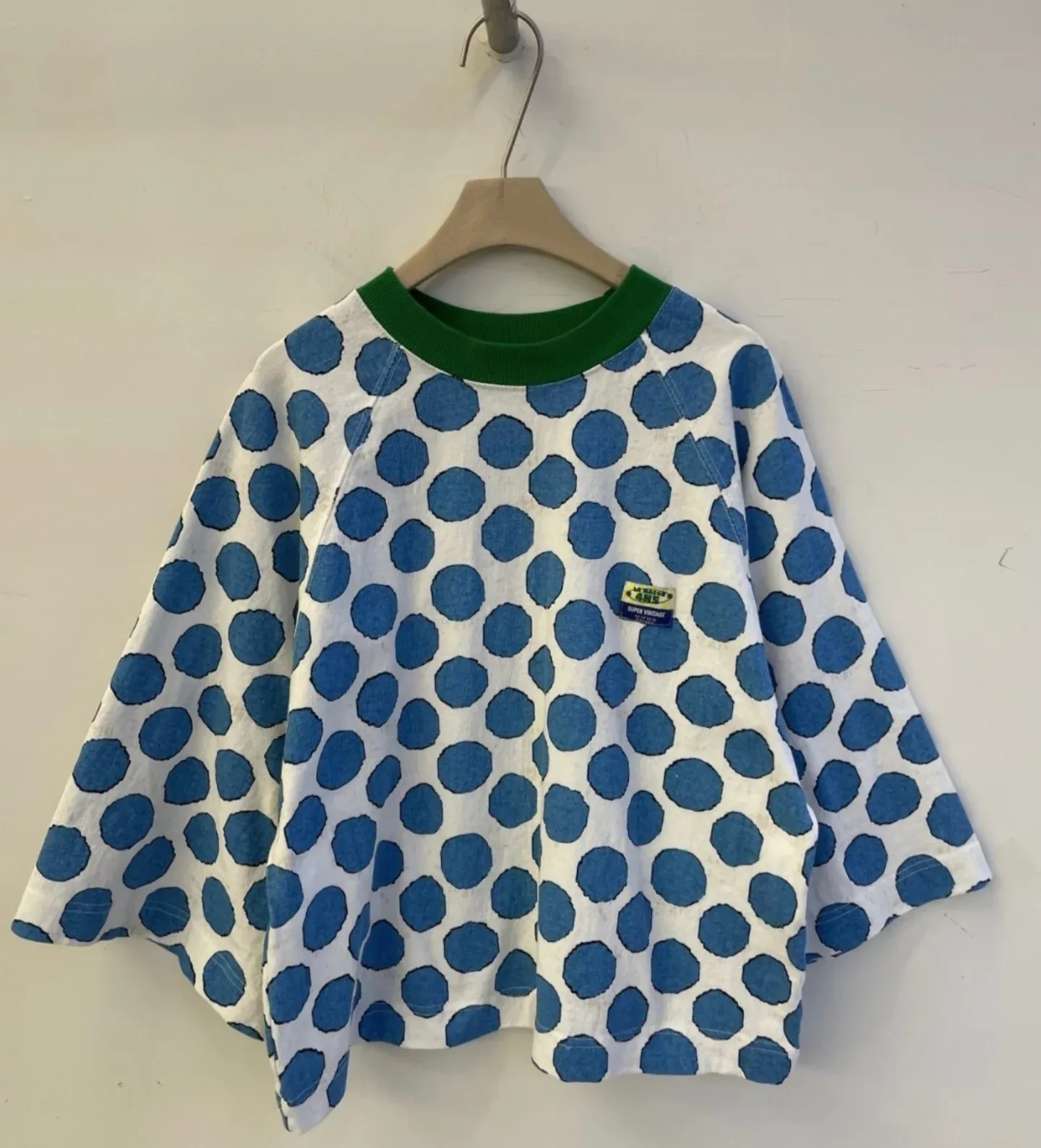 韓 領配色點點上衣 3色