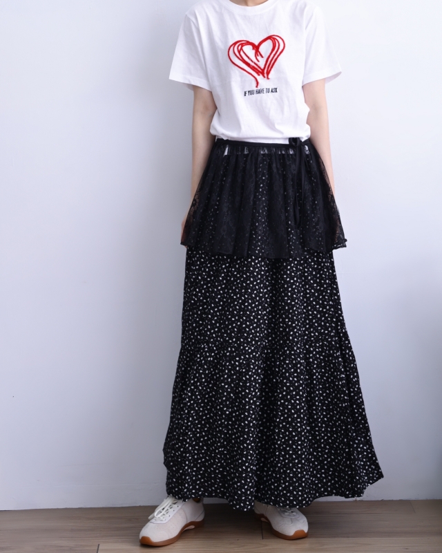 韓 素色上衣+蕾絲披肩 3色  size