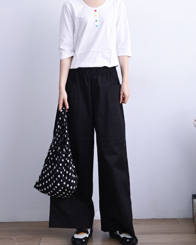 韓 彩釦U領上衣 4色 size