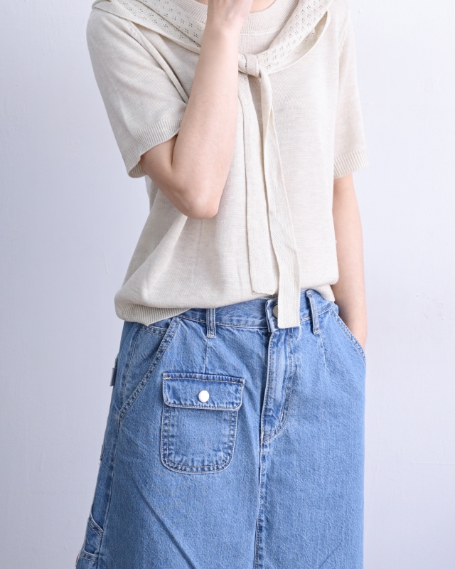 韓 圓領上衣+三角披肩 2色 size