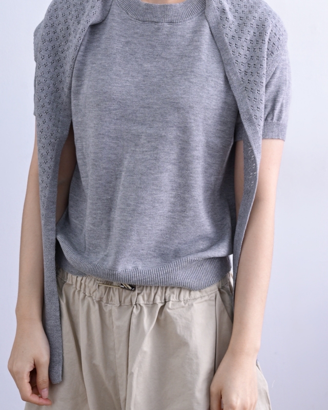 韓 圓領上衣+三角披肩 2色 size