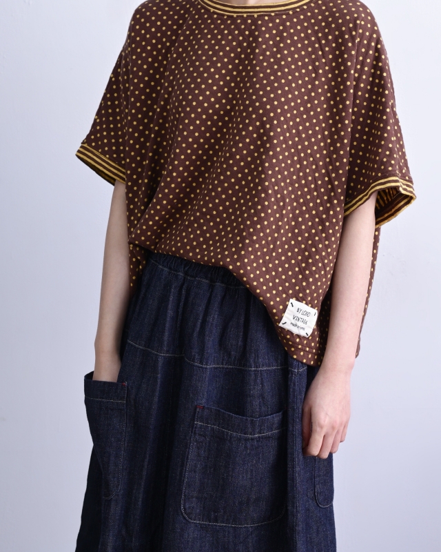 韓 點點條文上衣 3色 size