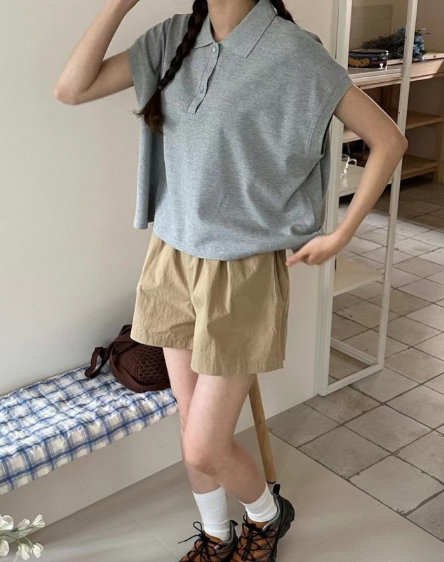 韓 半袖有領上衣 3色 size