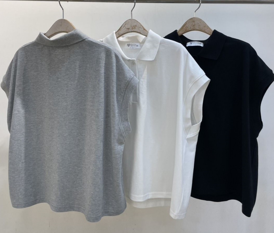 韓 半袖有領上衣 3色 size