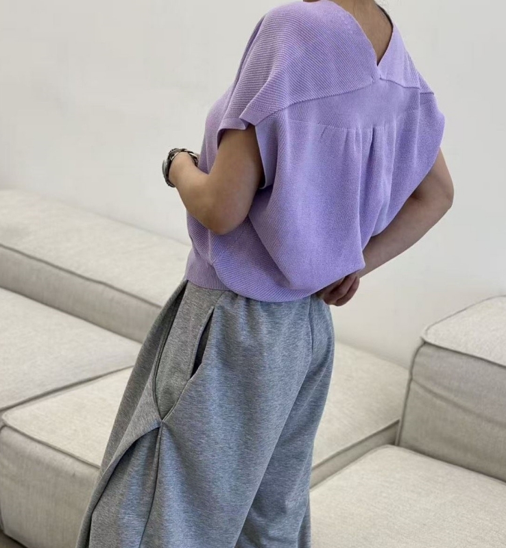 韓 前後V針織上衣 4色 size