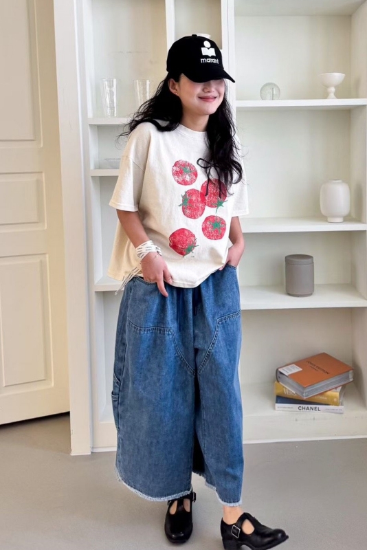 韓 很多顆番茄上衣 2色 size