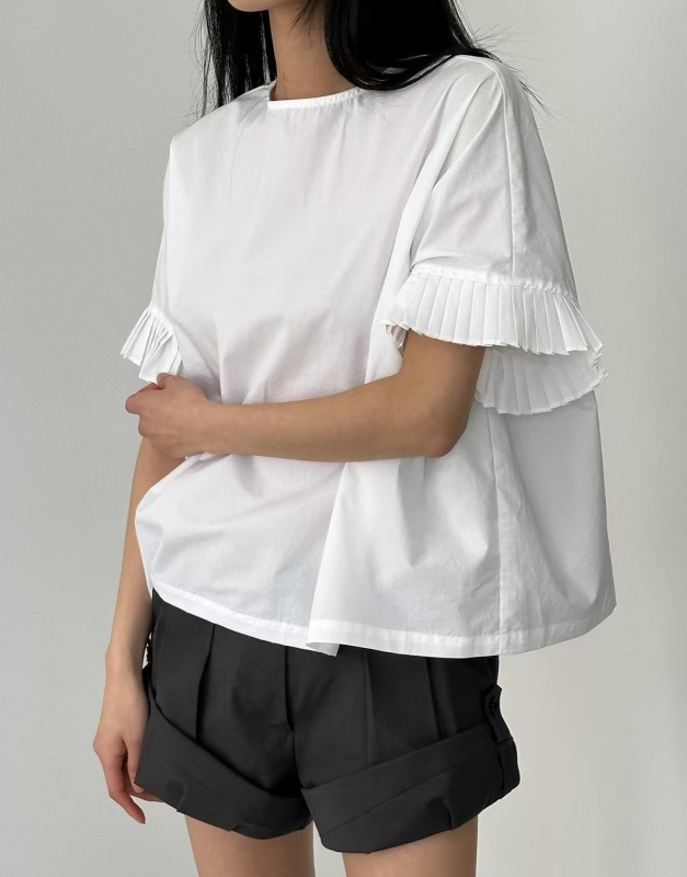 韓 袖百摺上衣 3色