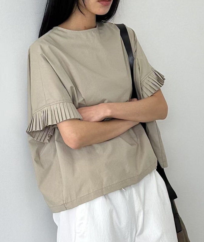 韓 袖百摺上衣 3色