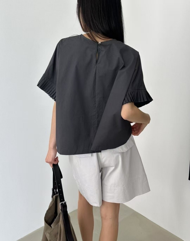 韓 袖百摺上衣 3色