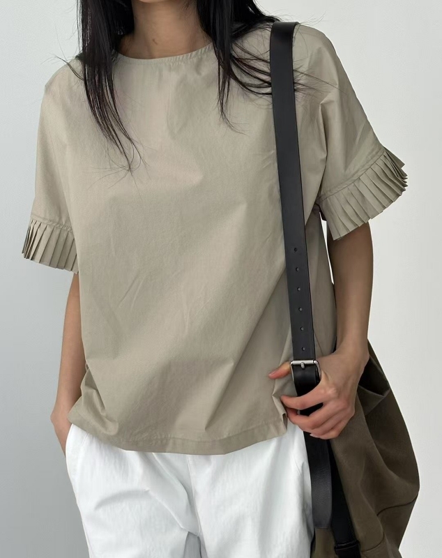 韓 袖百摺上衣 3色