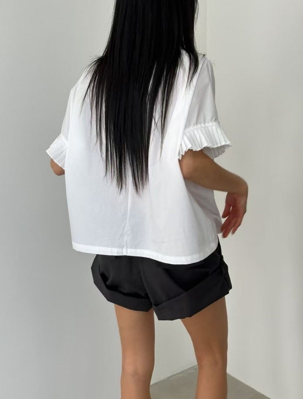 韓 袖百摺上衣 3色