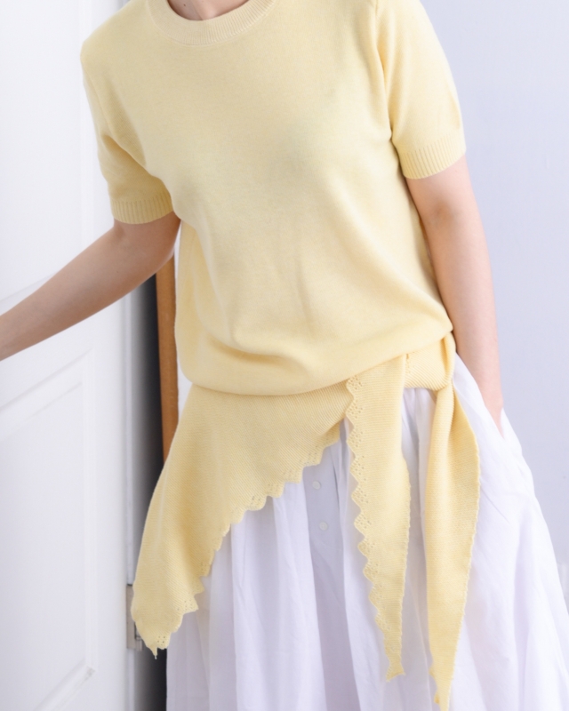 韓 方形披肩+短袖上衣 3色 size