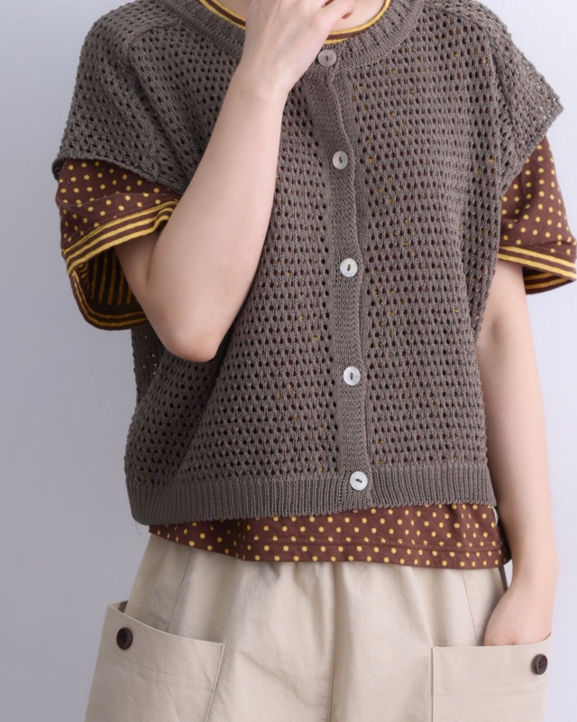 韓 洞洞短袖罩衫 3色 size