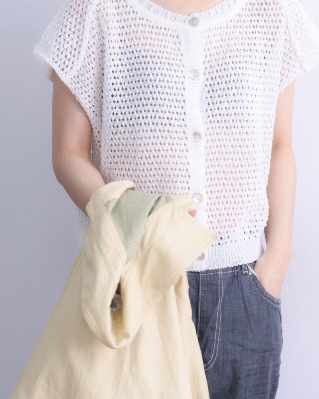 韓 洞洞短袖罩衫 3色 size