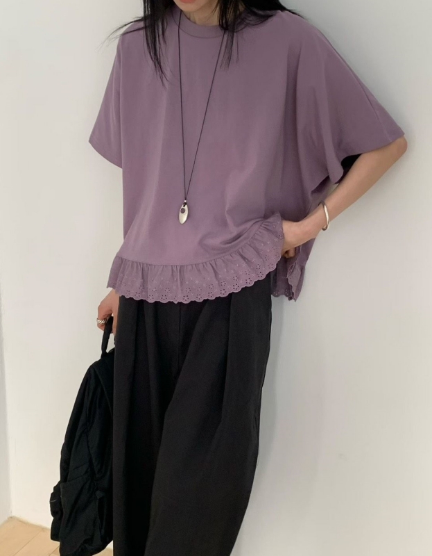 韓 下織花素上衣 3色