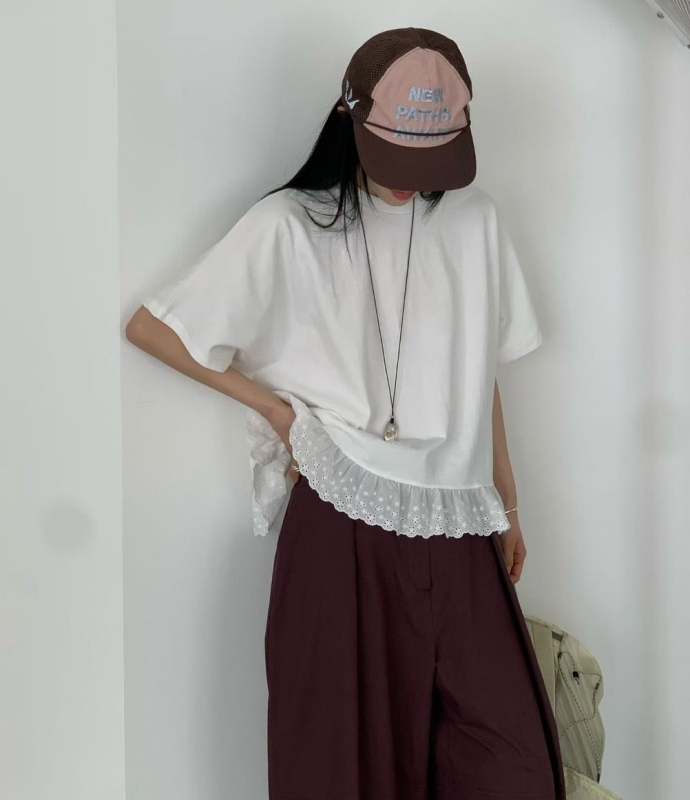 韓 下織花素上衣 3色