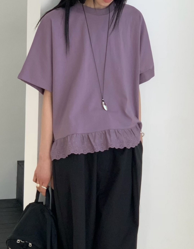 韓 下織花素上衣 3色