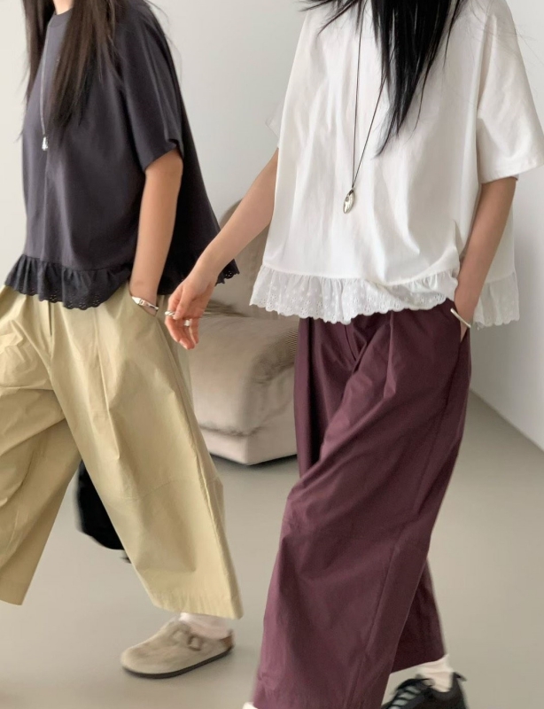 韓 下織花素上衣 3色