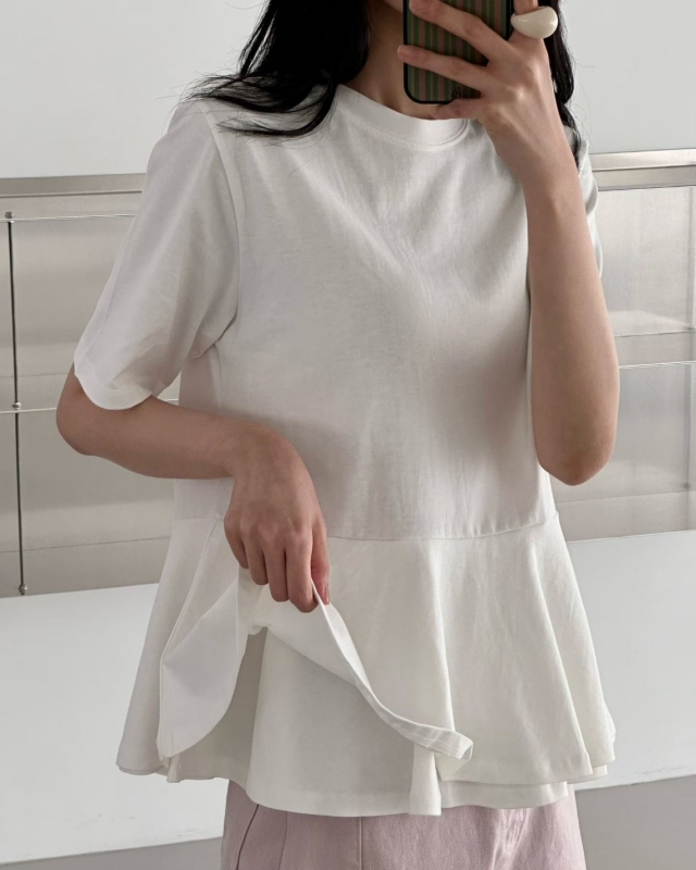 韓 雙層微散上衣 2色