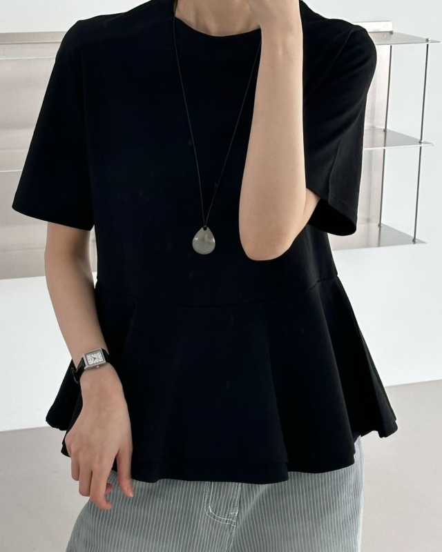 韓 雙層微散上衣 2色