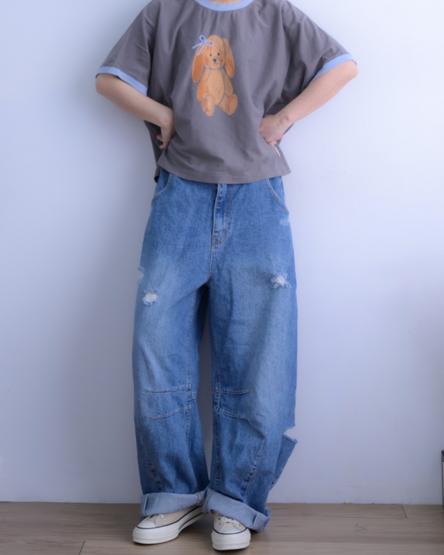 韓 蝴蝶結熊上衣 2色 size