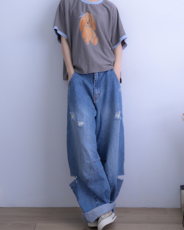 韓 蝴蝶結熊上衣 2色 size