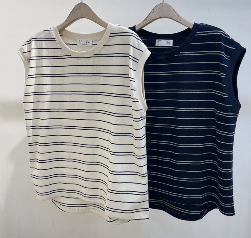 韓 橫條半袖上衣 2色 size