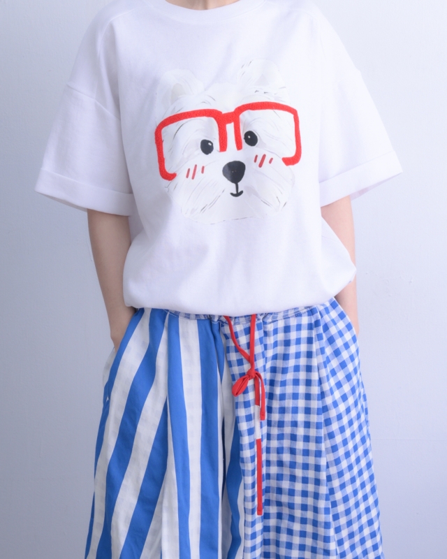 韓 戴眼鏡狗上衣 3色 size