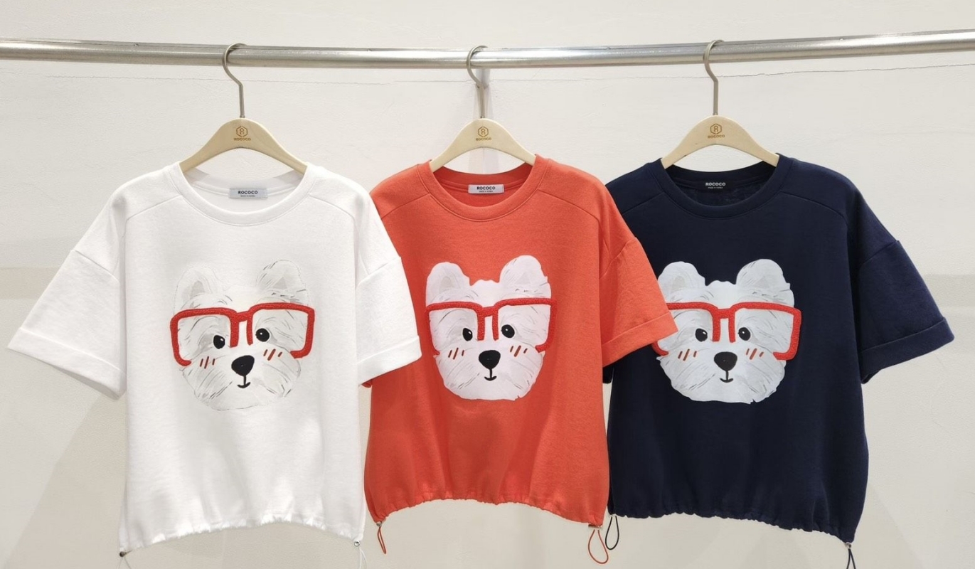 韓 戴眼鏡狗上衣 3色 size