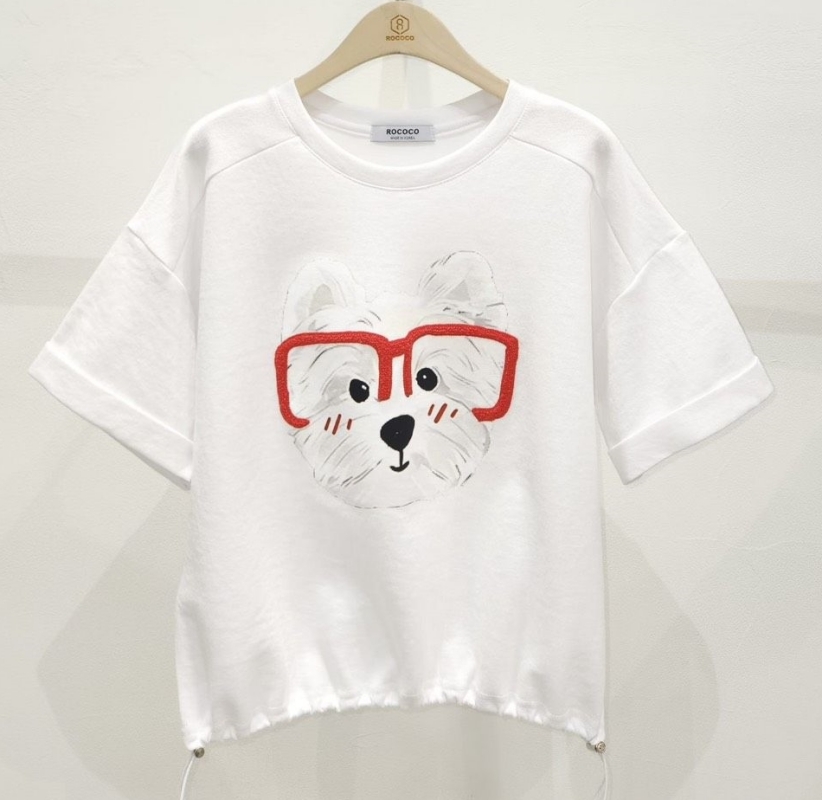 韓 戴眼鏡狗上衣 3色 size