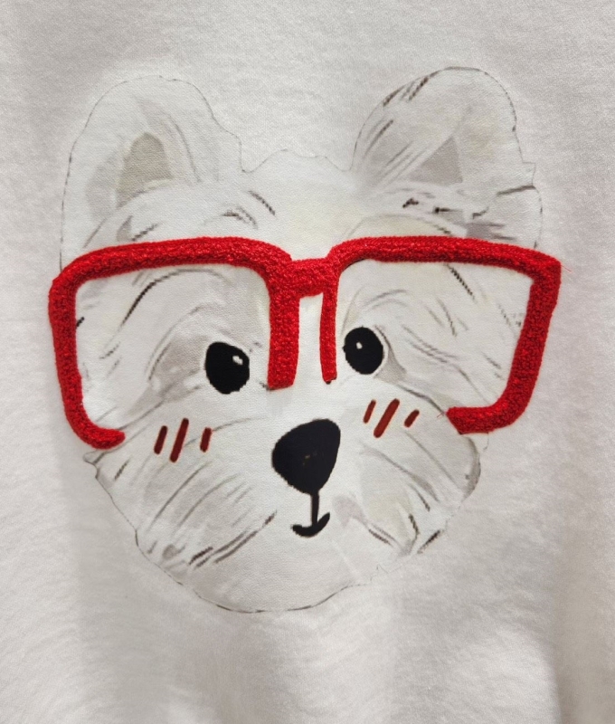 韓 戴眼鏡狗上衣 3色 size