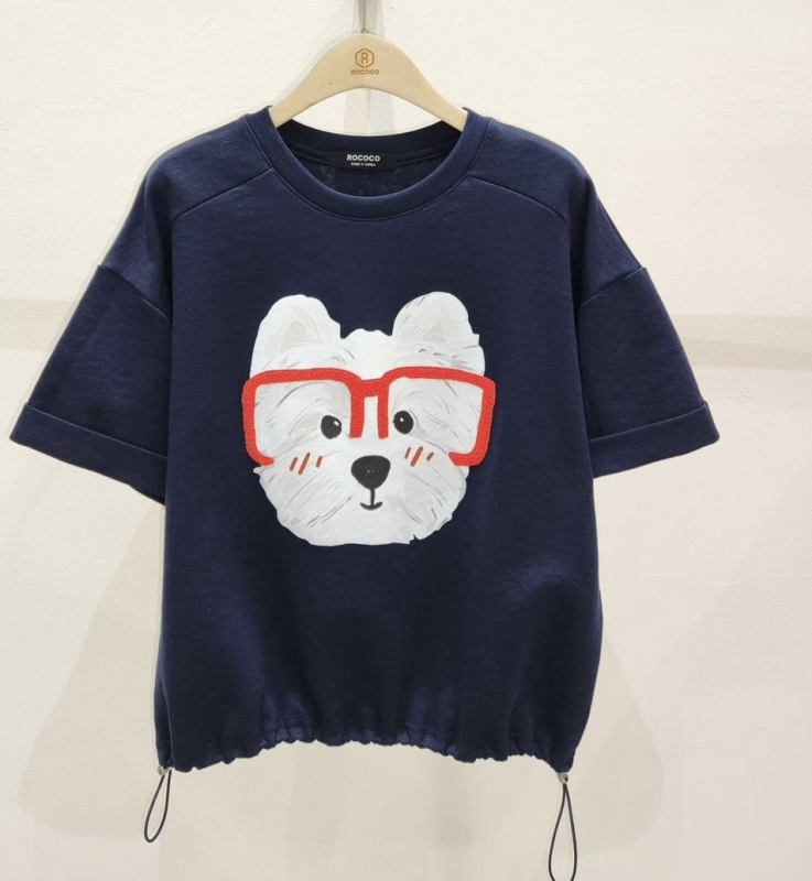 韓 戴眼鏡狗上衣 3色 size