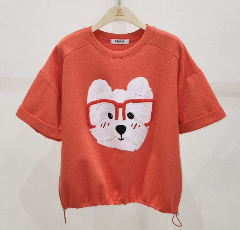 韓 戴眼鏡狗上衣 3色 size