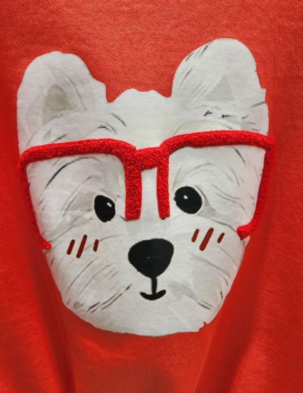 韓 戴眼鏡狗上衣 3色 size