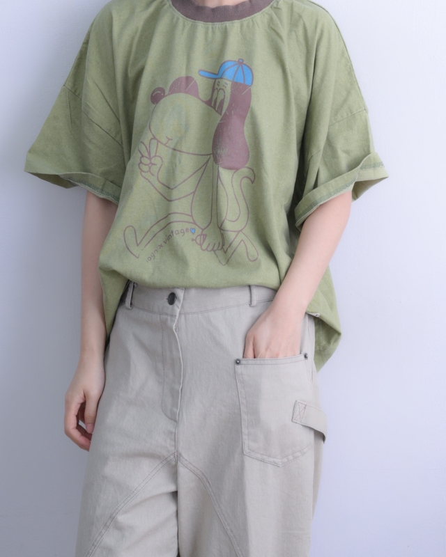 韓 配色領小狗上衣 2色 size